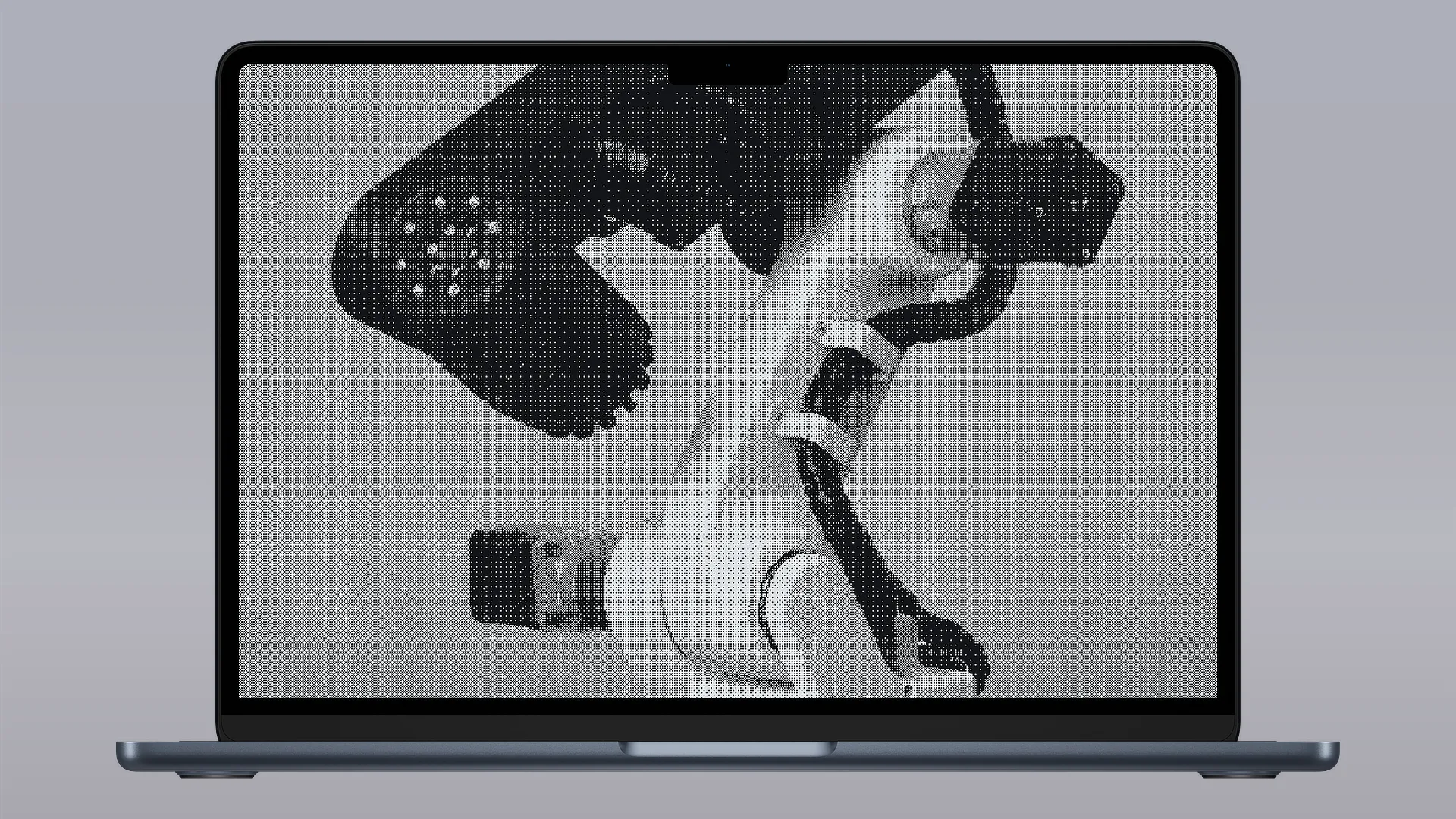 A background image of a laptop shown in full.